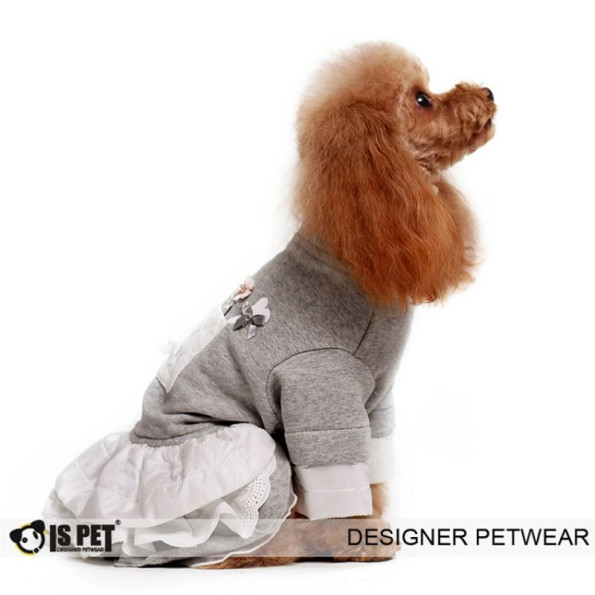 Сукня утеплена для собак Is Pet "Дівча" сірий -
                                                        Фото 2