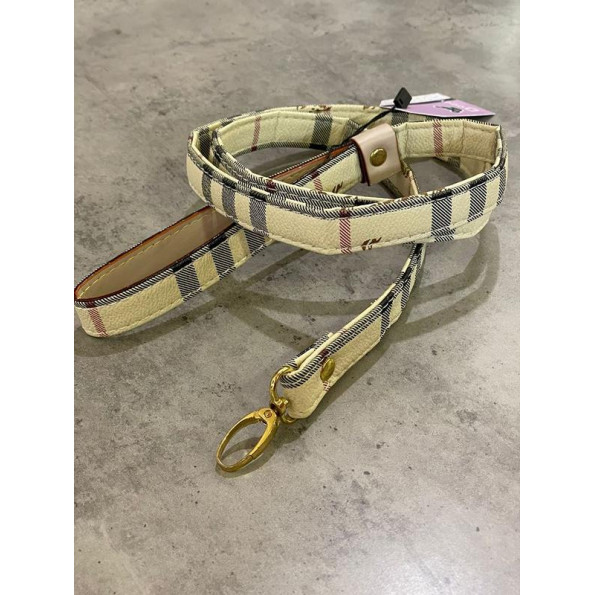 Повідець для собак у колір Burberry, з еко шкіри, бежевого кольору Повідець для собак у колір Burberry, з еко шкіри, бежевого кольору