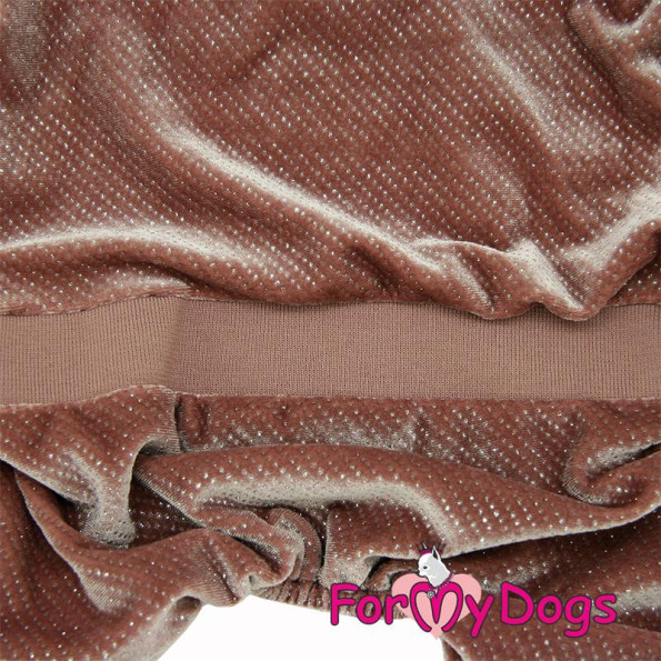 Велюровый комбинезон для собак For My Dogs перламутровый велюр, утепленный, розового цвета -
                                                        Фото 5