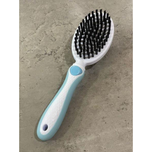 Гребінець двосторонній зі щіткою для собак і кішок з різними типами шерсті блакитна  -
                                                        Фото 3