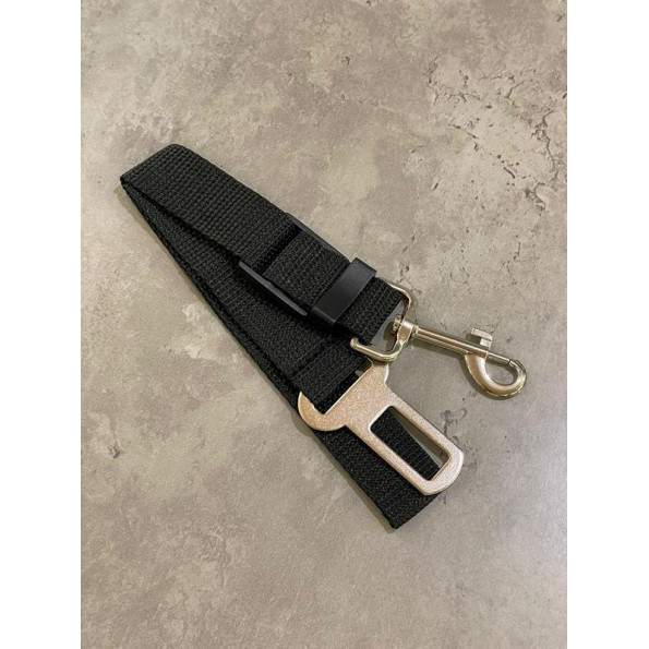 Ремень в машину на ошейник для собак и котов для безопасного путешествия 2,5см*70см Черный -
                                                        Фото 4