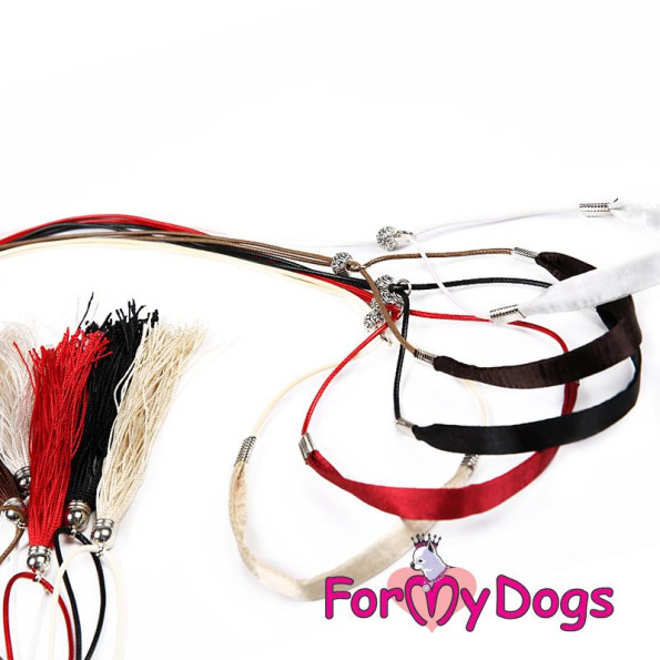 Ринговка для выставки собак на ринге For My Dogs шелковая,125см черного цвета Ринговка для выставки собак на ринге For My Dogs шелковая,125см черного цвета