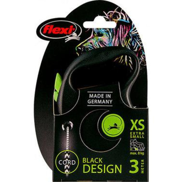 Чорна рулетка для собак із тросовим повідцем XS Flexi Black Design із зеленим кольором 3м/8кг -
Фото 2 Чорна рулетка для собак із тросовим повідцем XS Flexi Black Design із зеленим кольором 3м/8кг -
Фото 2