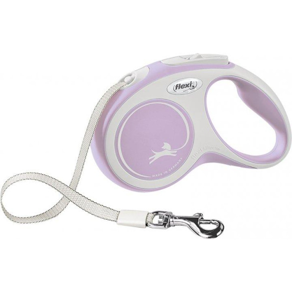Рулетка для собак с ленточным поводком S Flexi New Comfort фиолетового цвета 5м/15кг Рулетка для собак с ленточным поводком S Flexi New Comfort фиолетового цвета 5м/15кг