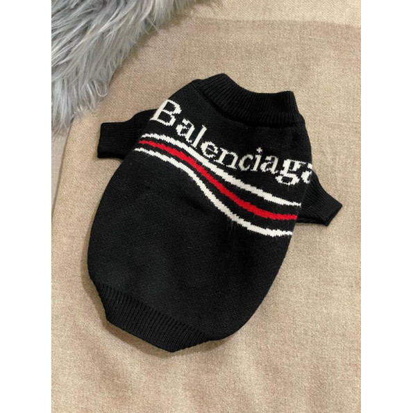 Брендовый свитер для собак BALENCIAGA Волна бело-красный XS
