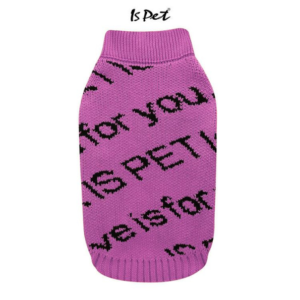 Свитер для собак Is Pet FAMILY LOOK без рукавов с надписями FOR YOU, Розовый FB2