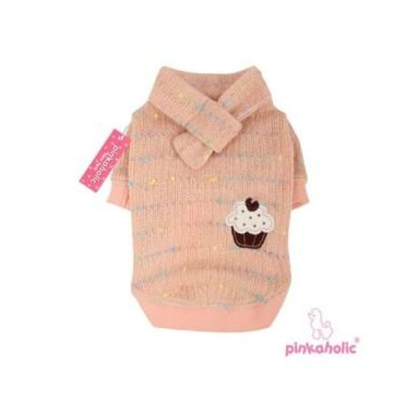 Светр для собак Pinkaholic з нашитим малюнком кексу, рожевий