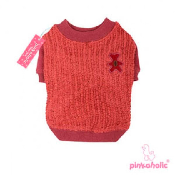 Светр для собак Pinkaholic з нашитим ведмедиком, бордовий Светр для собак Pinkaholic з нашитим ведмедиком, бордовий