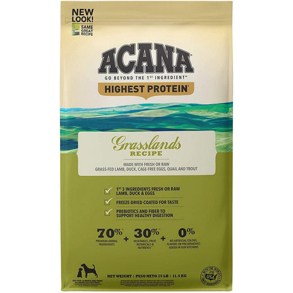 Сухой корм для собак ACANA Grasslands Dog RECIPE Ягненок, утка, рыба, полнорацеонный, для всех пород 2,0кг
