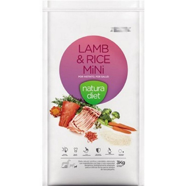 Сухой корм для собак NaturaDietLamb&Rice mini для взрослых собак мелких пород с чувстельным желудком