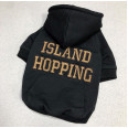 Толстовка для собак Family Look для собак и владельцев с надписью Island Hopping, с капюшоном, черного цвета
