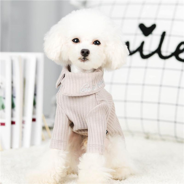Гольф для собак Cheepet Less is more надпись горловине, з люрексом, бежевий -
                                                        Фото 4