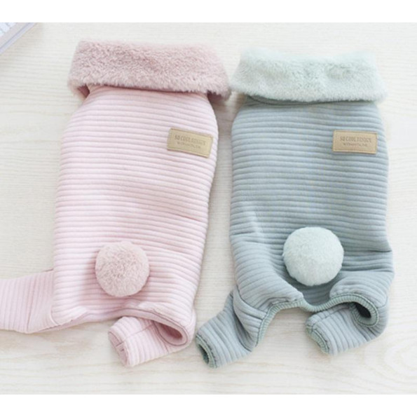 Трикотажний комбінезон для собак Cheepet з бубонечком на спинці So Cool Design, бірюзового кольору -
                                                        Фото 2