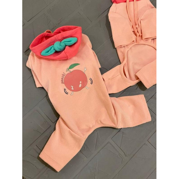 Трикотажный Костюм для собак Cheepet Персик на спинке с капюшоном, розовый