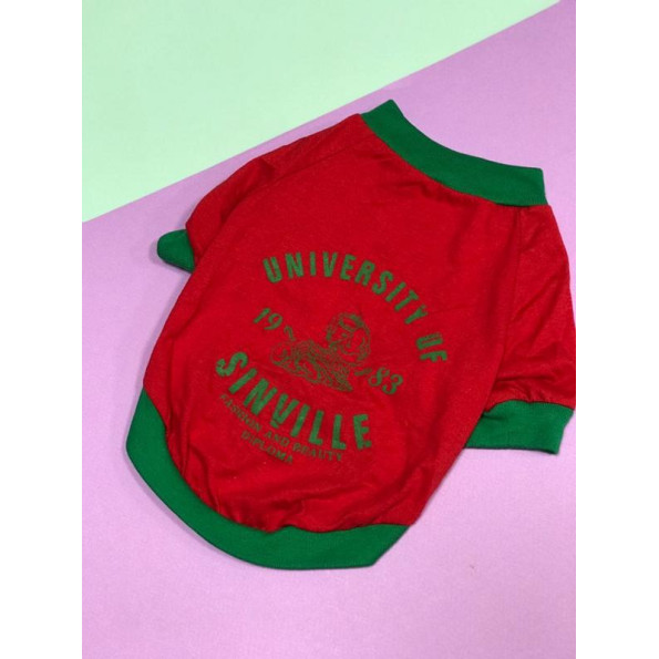 Футболка для собак Multibrand "University of Sinville" червоний Футболка для собак Multibrand "University of Sinville" червоний