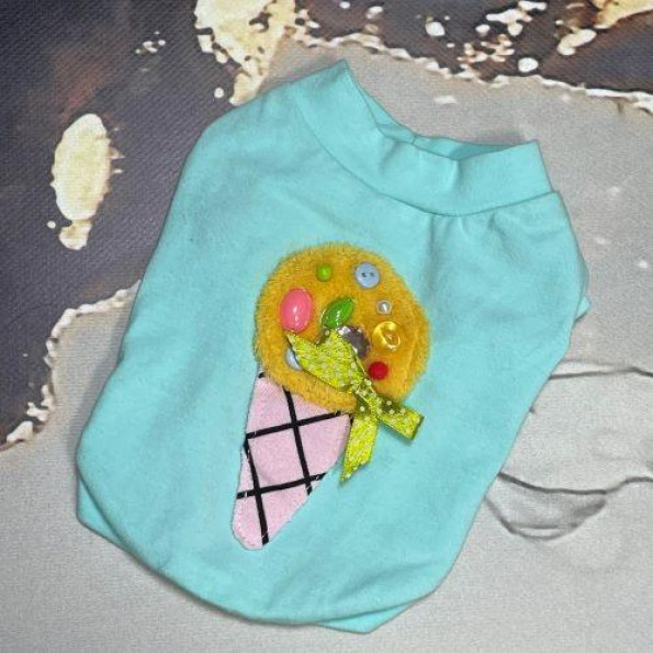 Футболка для собак Suck Right "Ice Cream" Бирюзовый S