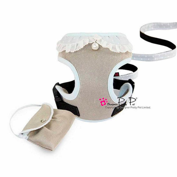 Шлей для собак Pretty Pet тканинна, нейлонові ремінці, з повідцем Baby mesh, сірий Шлей для собак Pretty Pet тканинна, нейлонові ремінці, з повідцем Baby mesh, сірий