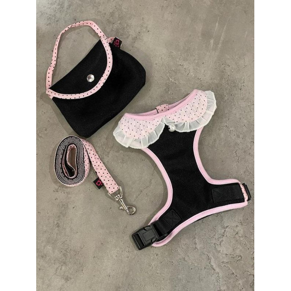 Шлея для собак Pretty Pet тканинна, нейлонові ремінці, з повідцем Baby mesh рожевий Шлея для собак Pretty Pet тканинна, нейлонові ремінці, з повідцем Baby mesh рожевий