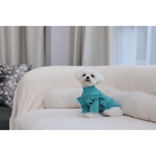 Гольф для собак Cheepet рукова-крылышки, надпись HAPPINESS на спинке, голубой S -
                                                        Фото 6