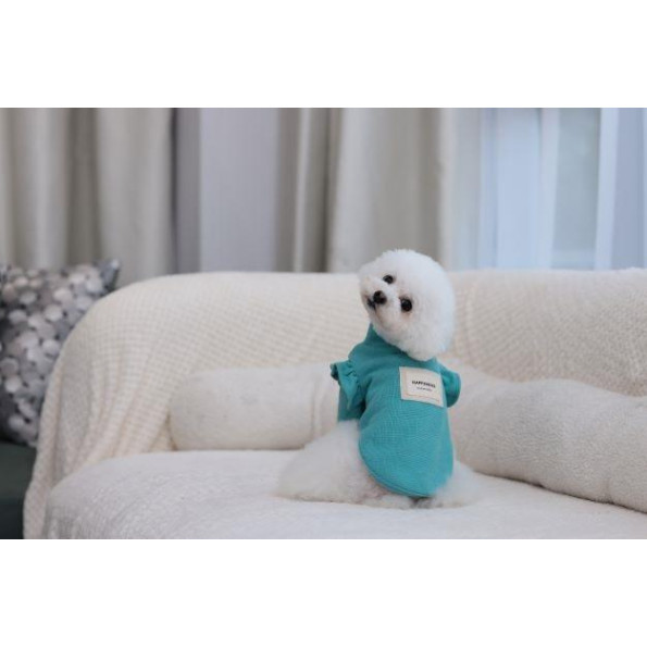 Гольф для собак Cheepet рукова-крылышки, надпись HAPPINESS на спинке, голубой S -
                                                        Фото 7