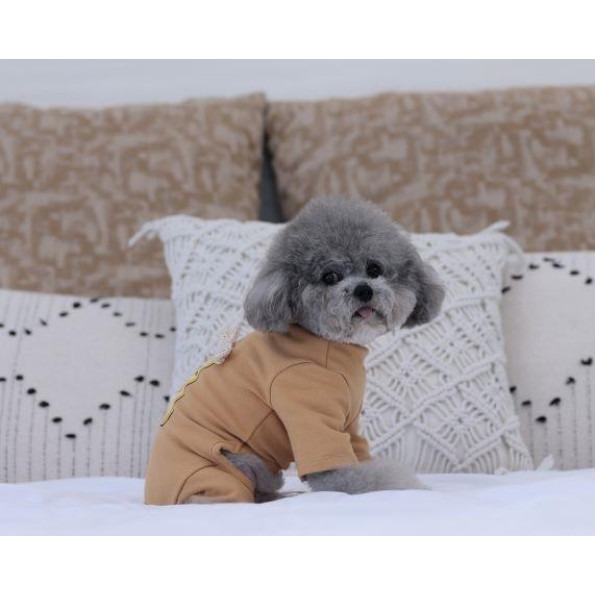 Трикотажний костюм для собак Cheepet з принтом у вигляді тосту, рудий L -
                                                        Фото 5