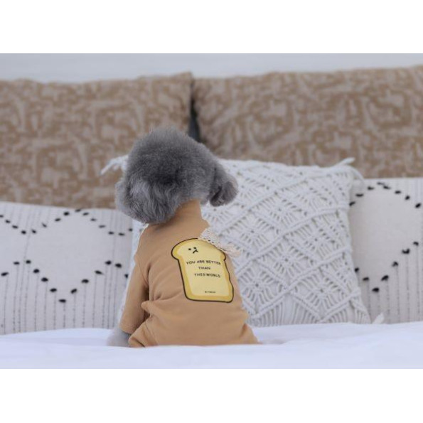 Трикотажний костюм для собак Cheepet з принтом у вигляді тосту, рудий L -
                                                        Фото 6