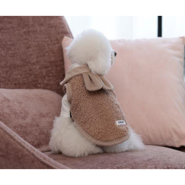Жилет для собак Cheepet украшена ушками, на кнопках, коричневая M -
                                                        Фото 2