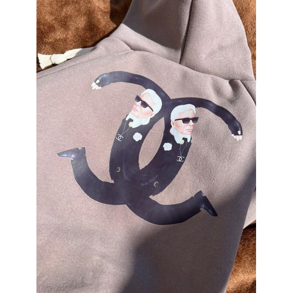 Брендовая Толстовка для собак и котов с капюшоном утепленный трикотаж серая L -
                                                        Фото 3