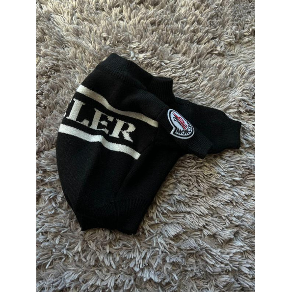 Брендовий светр для собак MONCLER з написом на спинці, чорний 2XL -
                                                        Фото 3