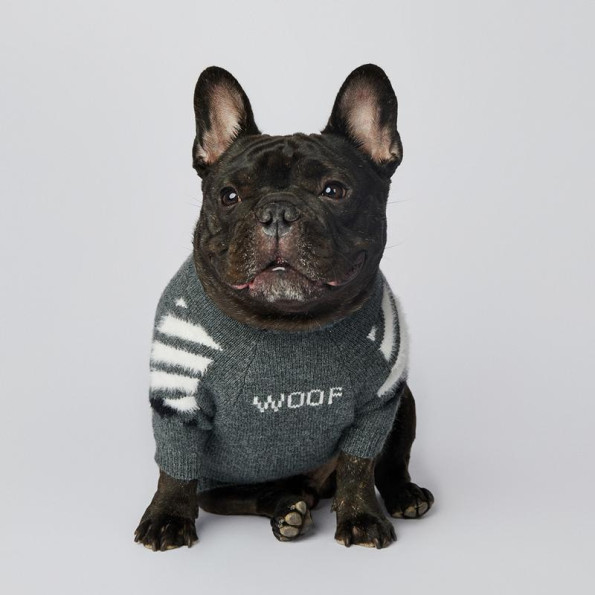 Брендовий светр для собак OFF WHITE з кісточками у вигляді хреста на спинці, сірий -
                                                        Фото 4