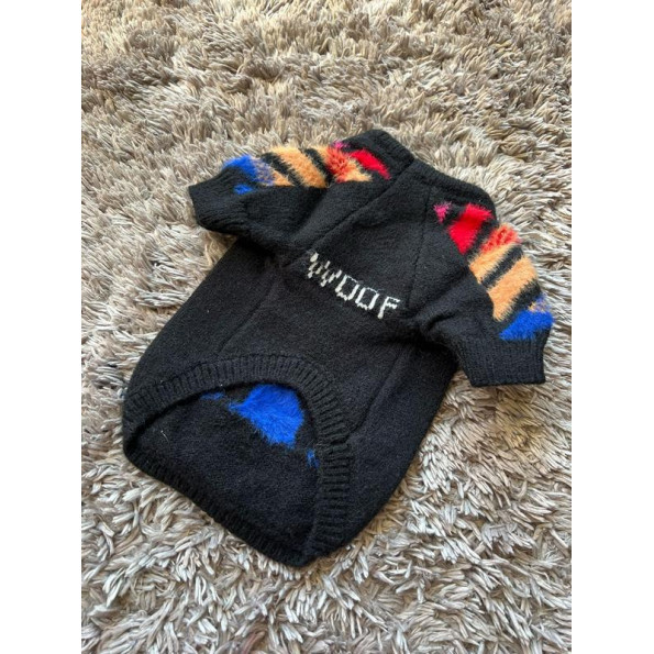 Брендовий светр для собак OFF WHITE з кісточками у вигляді хреста на спинці, чорний -
                                                        Фото 3