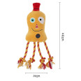 Іграшка для собак Charming Toy Monster Series Монстр з канатами та пищалкою, 40cm жовтий 