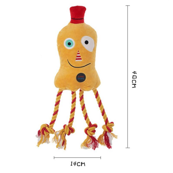 Іграшка для собак Charming Toy Monster Series Монстр з канатами та пищалкою, 40cm жовтий Іграшка для собак Charming Toy Monster Series Монстр з канатами та пищалкою, 40cm жовтий