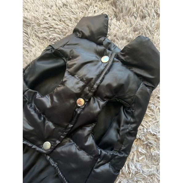 Брендовий зимовий жилет для собак MONCLER, без капюшона, на точках, чорний -
                                                        Фото 6