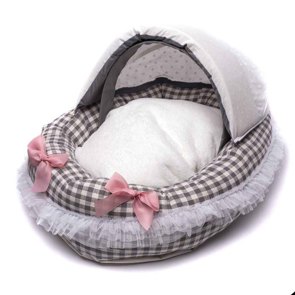 Лежанка люлька для собак Boris House Baby Cradle с плюшевым мартрасом белого цвета в клеточку -
Фото 4 Лежанка люлька для собак Boris House Baby Cradle с плюшевым мартрасом белого цвета в клеточку -
Фото 4