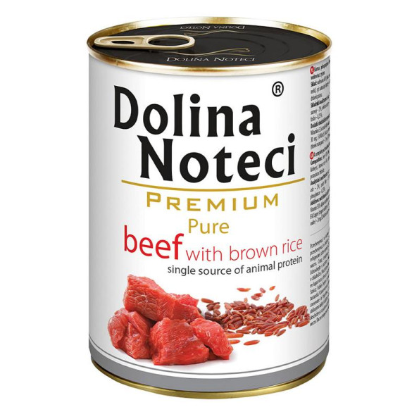 Консерви для собак DOLINA NOTECI PREMIUM PURE для алергіків з яловичиною та коричневим рисом 400гр Консерви для собак DOLINA NOTECI PREMIUM PURE для алергіків з яловичиною та коричневим рисом 400гр
