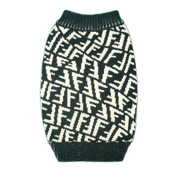 Брендовый свитер для собак FENDI с белыми буквами F, Черный S -
                                                        Фото 4