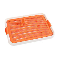 Туалет для собак с сеточкой и столбиком в виде БАНАНА для кобеля, оранжевый Туалет для собак с сеточкой и столбиком в виде БАНАНА для кобеля, оранжевый