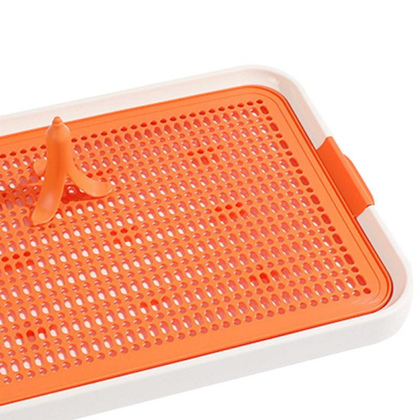 Туалет для собак с сеточкой и столбиком в виде БАНАНА для кобеля, оранжевый -
                                                        Фото 2