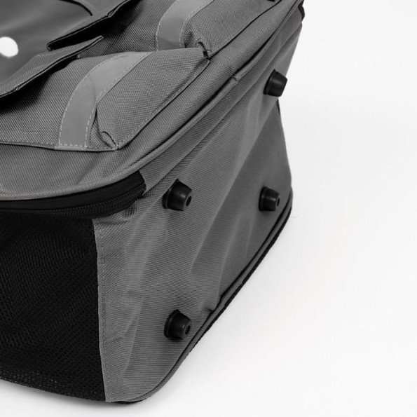 Рюкзак перенесення для собак і кішок з прозорим вікном і двома кишеньками, сірий  -
                                                        Фото 6