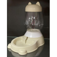 Автоматична миска-напувалка для води для собак і кішок з вушками 2.5л бежева 