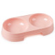 Подвійна пластикова миска для собак та котів 23*12*3,7см рожевий  -
                                                        Фото 1