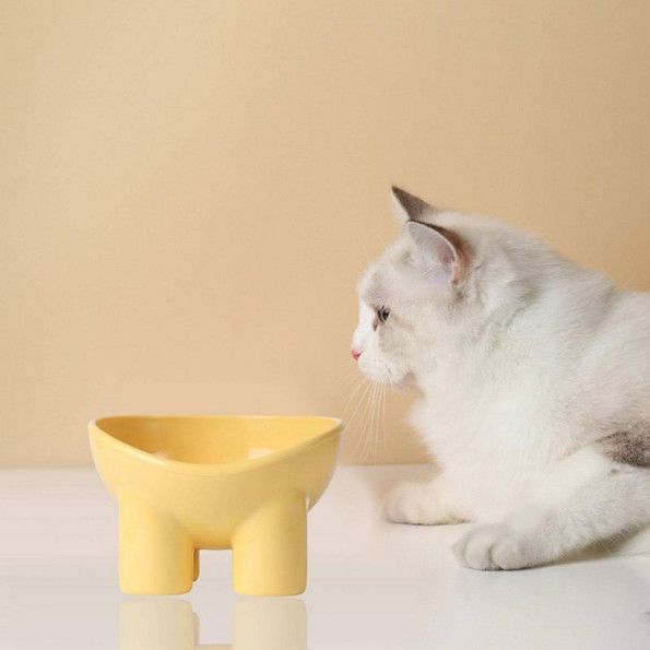 Миска пластикова для собак і кішок на ніжках 14,5*14*10см, жовта  -
                                                        Фото 3