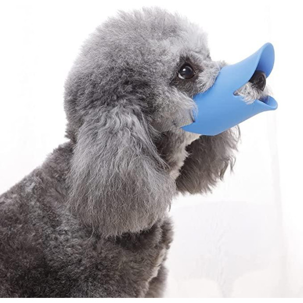 Намордник для собак и котов с силиноновой Уточкой, с нейлоновым зажимом, синий -
                                                        Фото 2