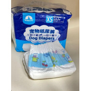 Памперсы для собак на липучках одноразовые, упаковка 10 шт, белые M Памперсы для собак на липучках одноразовые, упаковка 10 шт, белые M