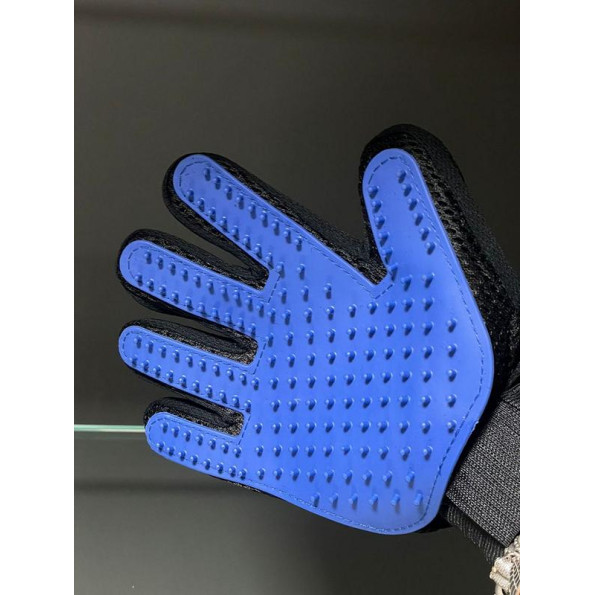 Рукавичка для експрес линяння гладкошерстих собак і кішок на праву руку, синя  -
                                                        Фото 5