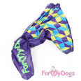 Дощовик для собак For My Dogs "Ромбіки" фіолетовий