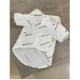 Брендовая рубашка для собак Balenciaga на пуговицах, хлопок белая 2XL