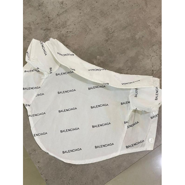 Брендовая рубашка для собак Balenciaga на пуговицах, хлопок белая 2XL -
                                                        Фото 3