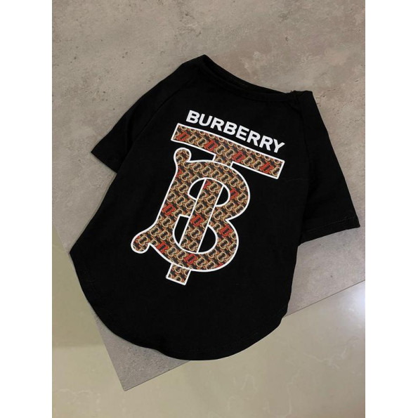 Брендова футболка для собак Burberry чорна Брендова футболка для собак Burberry чорна